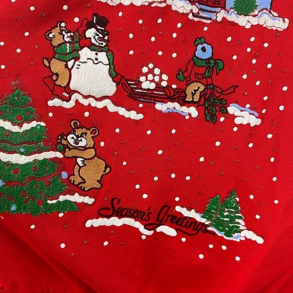 Vintage Christmas Sweatshirt Seasons Greetings - Picture 6 of 11